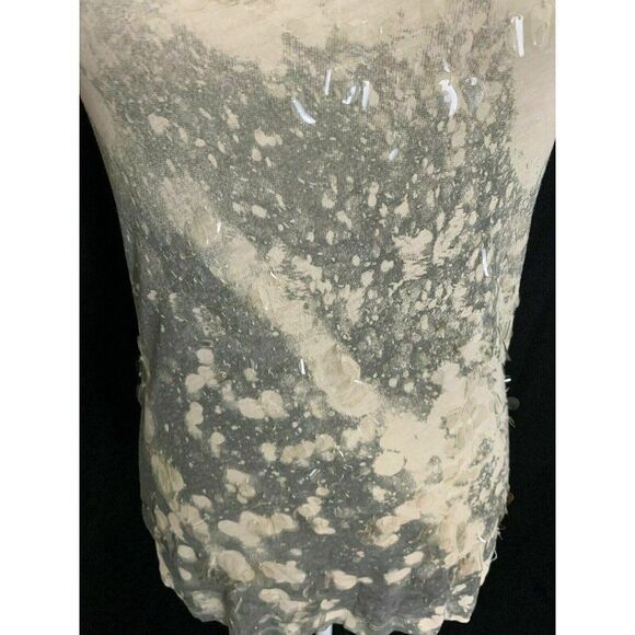J Crew Ivory Gray Sequin Scoop Neck Tank Top - Picture 3 of 6